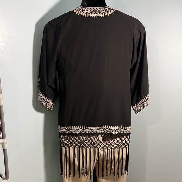 Chloe Oliver Embroidered Fringed Kimono - Picture 5 of 13